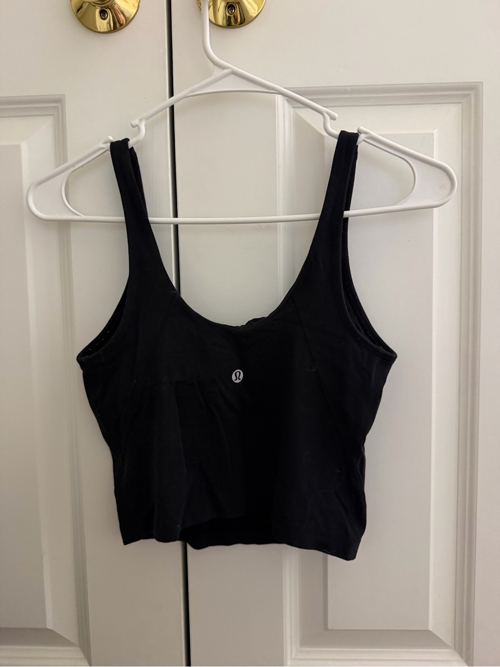 lululemon athletica Black Cropped Tank Crop Top